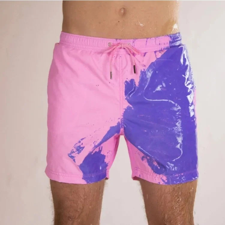 New Summer Gradient Pants Swim Bottoms That Change Color in the Water Beach Shorts Warm Color Changing Shorts