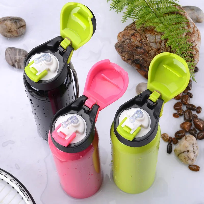 Bpa-Free 500Ml Insulated Vacuum Flasks Sports Bike Thermals Straw Cup Portable Rope Thermos Water Bottle Coffee Mug Travel
