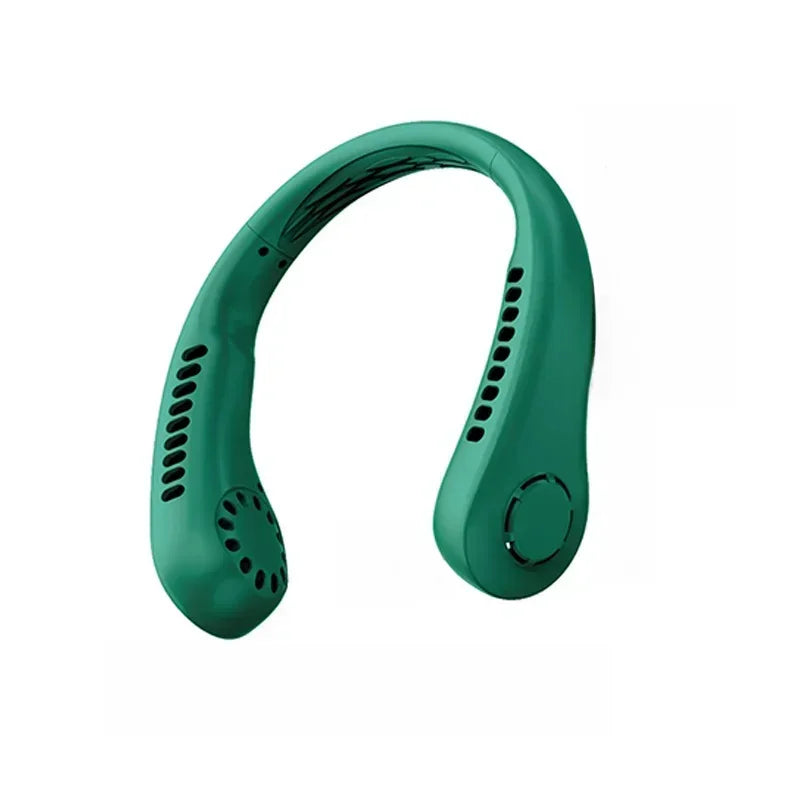 Portable Mini Home Summer Air-Cooled Neck Hanging Fan for Outdoor Sports, Running, Travel without Blades, Wearable USB Neck Stra