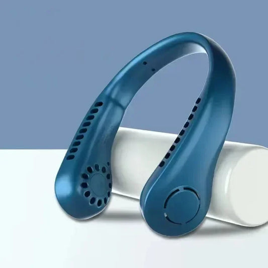Portable Mini Home Summer Air-Cooled Neck Hanging Fan for Outdoor Sports, Running, Travel without Blades, Wearable USB Neck Stra